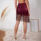 Sequin fringe embellishments asymmetrical hem skirt elegant half skirt