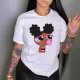 Solid color pattern printed slim fit short sleeved top T-shirt