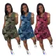 Leisure, fashionable and personalized sleeveless camouflage dress