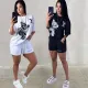 Fashion casual sexy set sleeveless vest slim fitting two-piece set