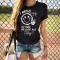 Leisure letter printed round neck short T-shirt