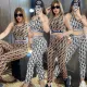 Fashionable printed vest sleeveless tight and sexy set