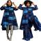 Women's patchwork loose imitation denim two-piece set with independent and separate styles