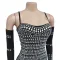 Fashion women's hot diamond sexy suspender gloves long dress dress