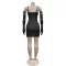 Fashion women's hot diamond sexy suspender gloves long dress dress