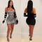 Fashion women's hot diamond sexy suspender gloves long dress dress