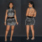 Shang women's sexy hot diamond hollow vest short skirt two-piece set