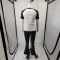 Fashion casual splicing sports set two-piece in stock