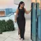 Commuter style long dress with sleeveless round neck and high waist dress