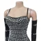 Fashion women's hot diamond sexy suspender gloves long dress dress
