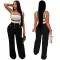 Fashionable casual suspender bra set jumpsuit