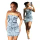 Hot selling strapless slim fitting 3D pocket dress