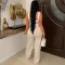 Fashionable casual suspender bra set jumpsuit