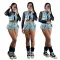 Hot selling multi bag vest shorts elastic set