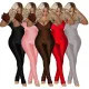 New Off Shoulder V-neck Short Sleeve Slim Fit Casual Sports Two Piece Set