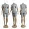 Fashionable and minimalist cotton solid color short sleeved shorts two-piece set