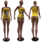 White and yellow cartoon two-piece set