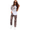 Spring Fashion Loose Casual Belt, Long Pants, Short Sleeves Two Piece Set