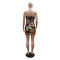 A line dress with a bra and buttocks, women's fashion mesh embroidery style