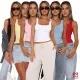 Fashion Solid Color Sports Versatile Double Layer Tank Top T-shirt