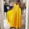 Long V-neck beach strap long dress for foreign