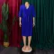 Leisure and elegant solid color V-neck long sleeved pleated skirt