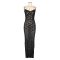 Fashionable V-neck sexy perspective lace slim fit suspender dress ball party