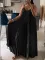 Long V-neck beach strap long dress for foreign