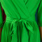 Leisure and elegant solid color V-neck long sleeved pleated skirt