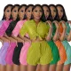 Summer shirt short sleeved pleated casual set