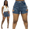 Summer hot drill, punctured hole, washed water, tight fitting personality, elastic jeans