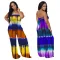 Positioning Tie Dye Digital Print Binding Rope Wrapped Chest Wide Leg jumpsuit Nightclub