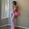 New Sexy and Fashionable Hollow Lace Perspective Open Back Hanging Neck Slim Fit jumpsuit