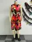 Printed sleeveless strapless small V-neck vest style dress