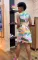 Printed sleeveless strapless small V-neck vest style dress