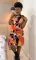 Printed sleeveless strapless small V-neck vest style dress