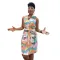 Printed sleeveless strapless small V-neck vest style dress