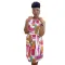 Printed sleeveless strapless small V-neck vest style dress