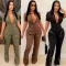 High quality summer zippered pocket workwear jumpsuit