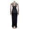 Fashionable women's sexy backless suspender two-piece long dress set