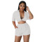 Sexy T-shirt pocket short sleeved shorts two-piece set