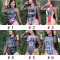 High elasticity, soft and sexy printed mesh splicing, invisible zipper one piece swimsuit