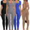Spring/Summer New Thread Square Neck Lifting Hip Slim Fit Sexy jumpsuit
