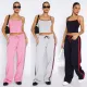 Fashionable and sexy two-piece cross-border women's clothing set with suspenders and straps