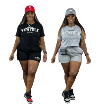 Summer Fashion Casual Loose Women's Short sleeved Set 2 Colors