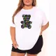 Fashionable casual oversized women's clothing with printed round neck short sleeved oversized T-shirt