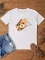 Fashionable casual oversized women's clothing with printed round neck short sleeved oversized T-shirt