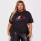 Fashionable casual oversized women's clothing with printed round neck short sleeved oversized T-shirt