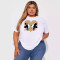 Fashionable casual oversized women's clothing with printed round neck short sleeved oversized T-shirt