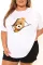 Fashionable casual oversized women's clothing with printed round neck short sleeved oversized T-shirt